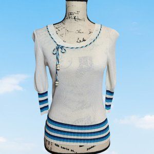 Les Copains Preppy Crewneck Long Sleeves Blouse/Sweater Size: 40